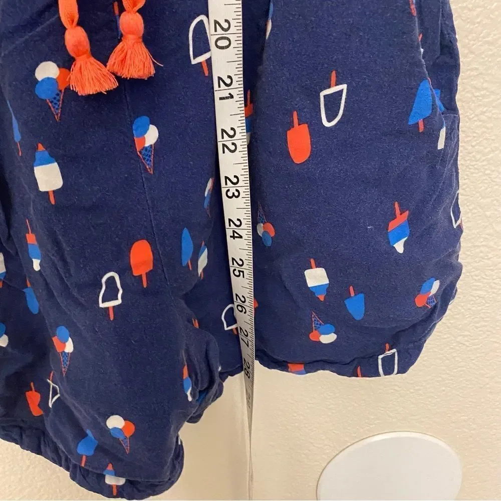 Cat and Jack Viscose red white blue ice cream Romper jumpsuit shorts XL 14/16